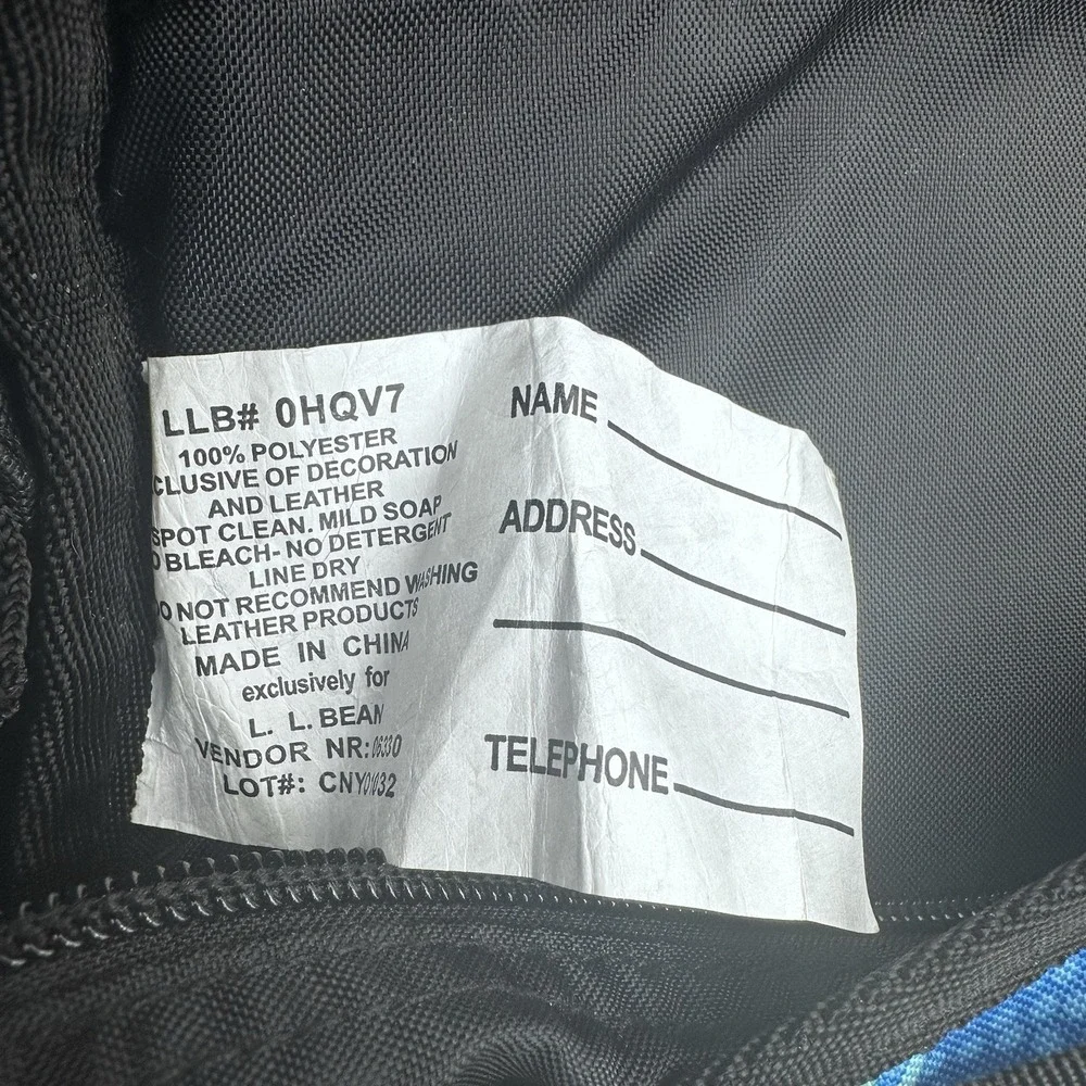 LL Bean Messenger Bag Blue Black‎ Laptop Compartment Daily Organizer Travel Bag